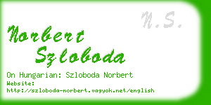 norbert szloboda business card